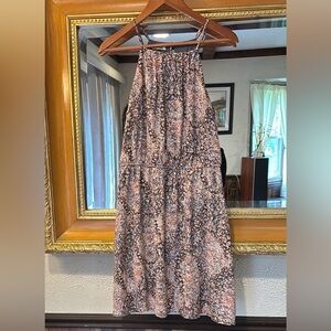 Maurices Gray Floral Elastic Waist Sleeveless Dress - Size M